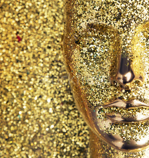 Glittering, golden head of a mannequin Stock photo © konradbak