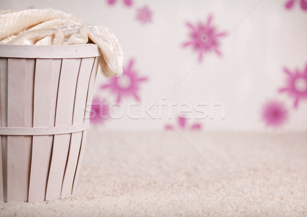 The wicker basket in pink room Stock photo © konradbak