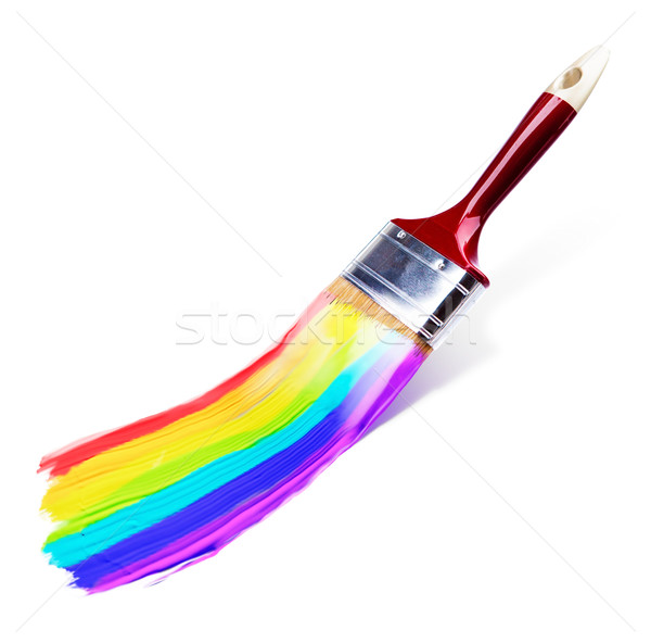 Art Brush with colored ink on white background Stock photo © Konstanttin