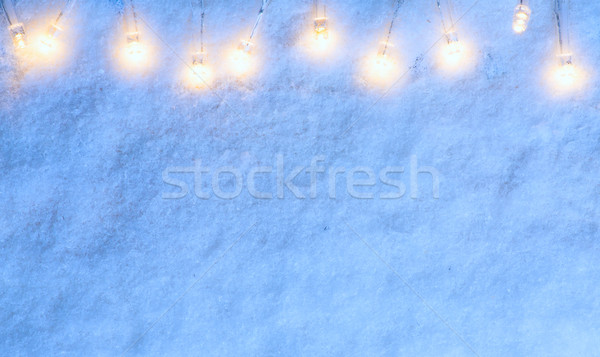 Sanat Noel ışıklar mavi kar Stok fotoğraf © Konstanttin