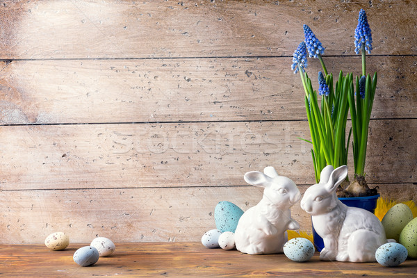 Sanat easter bunny paskalya yumurtası iyi paskalyalar gün aile Stok fotoğraf © Konstanttin