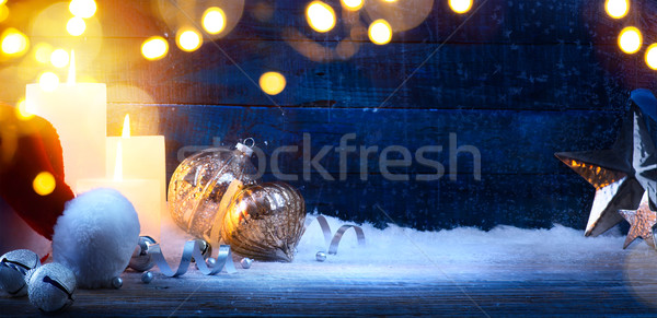 art Christmas Eve background; holidays light and Christmas decor Stock photo © Konstanttin