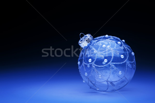 Stock photo: art blue Christmas ball