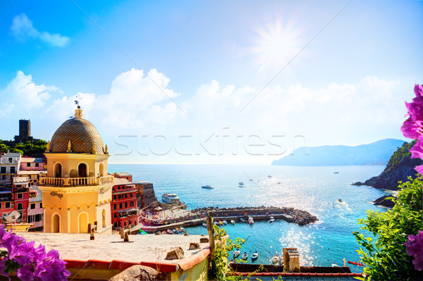 art Romantic Seascape in Five lands, Vernazza, Cinque Terre, Lig Stock photo © Konstanttin