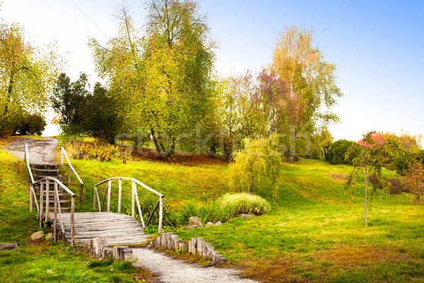 Foto stock: Outono · parque · velho · decorativo · ponte