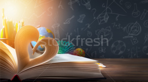 Művészet vissza az iskolába felfedezés oktatás terv háttér Stock fotó © Konstanttin