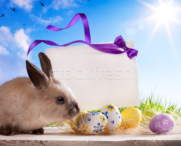 искусства Пасху Пасхальный заяц пасхальных яиц бумаги Сток-фото © Konstanttin