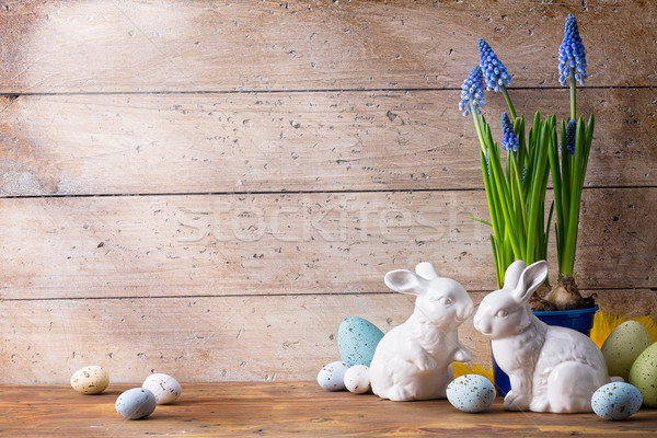 art Easter bunny and Easter eggs Stock photo © Konstanttin