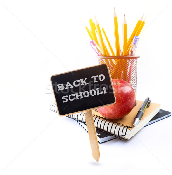 Sanat okula geri ahşap okul kalem dizayn Stok fotoğraf © Konstanttin