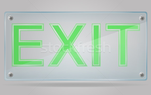 transparent sign exit on the plate vector illustration Stock photo © konturvid