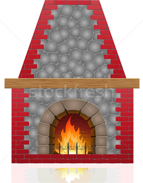 fireplace vector illustration Stock photo © konturvid