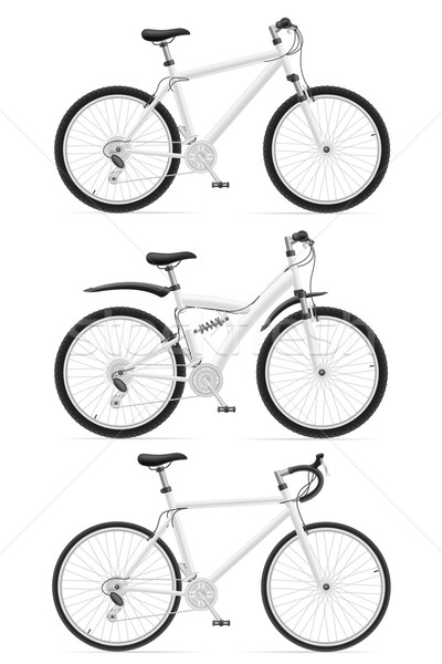 set icons sports bikes with the rear shock absorber vector illus Stock photo © konturvid