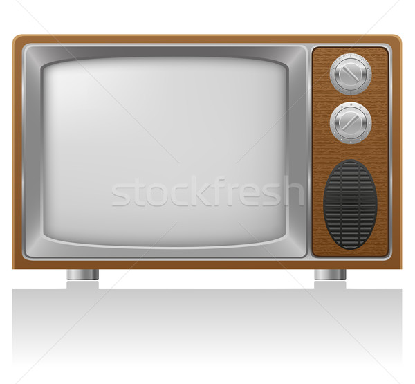 Foto stock: Velho · tv · isolado · branco · tecnologia · fundo