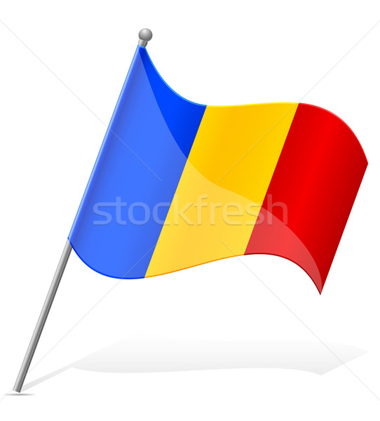 Bandeira Chade isolado branco globo mundo Foto stock © konturvid