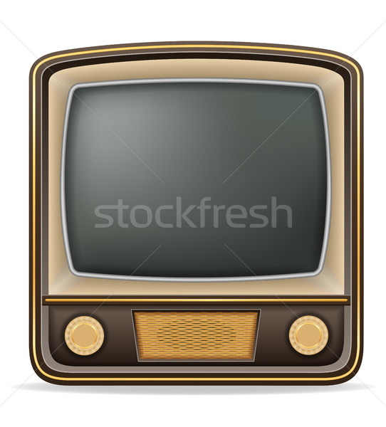 tv old retro vintage icon stock vector illustration Stock photo © konturvid