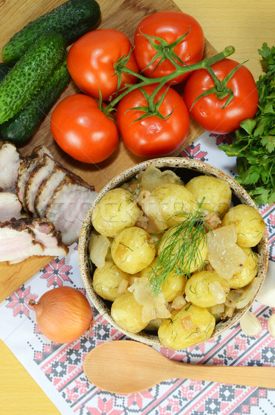 Stock photo: boiled potatoes and vegetables