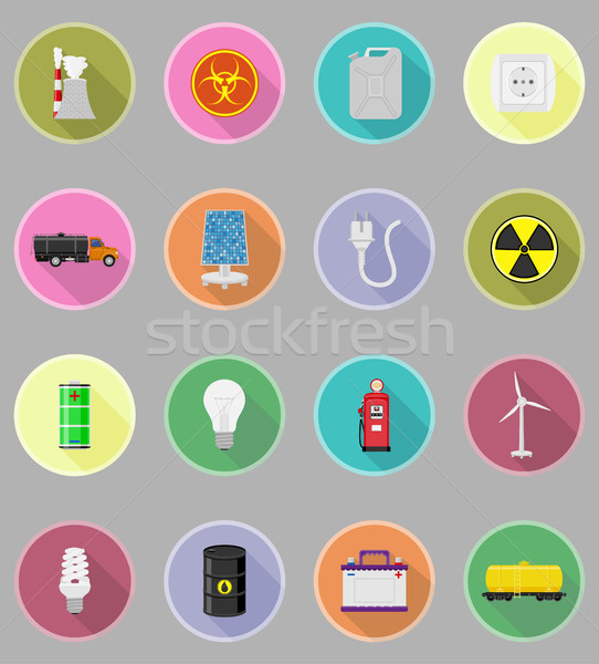 power and energy flat icons flat icons vector illustration Stock photo © konturvid