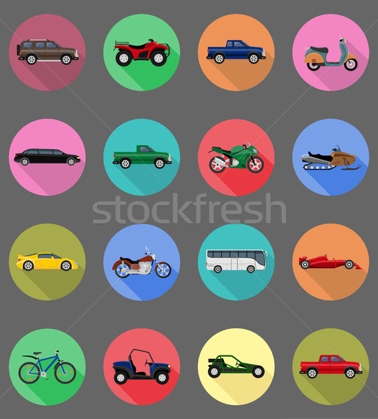 transport flat icons vector illustration Stock photo © konturvid