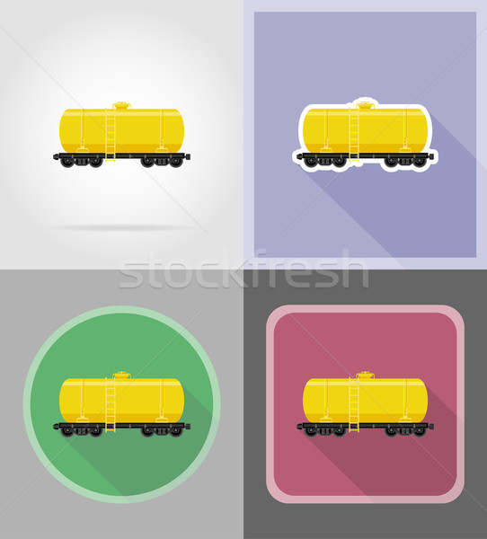Eisenbahn Schlitten Lieferung Transport Kraftstoff Symbole Stock foto © konturvid
