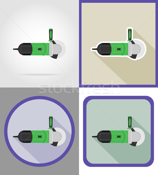 electric grinder tools for construction and repair flat icons ve Stock photo © konturvid