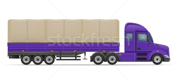 truck semi trailer for transportation of goods vector illustrati Stock photo © konturvid