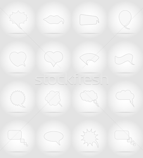 Szövegbuborékok ikonok izolált terv csoport hangszóró Stock fotó © konturvid