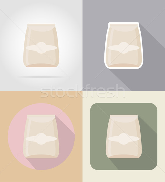 packaging for products food and objects flat icons vector illust Stock photo © konturvid