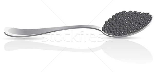 black caviar in spoon Stock photo © konturvid