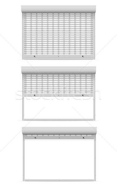 metal perforated rolling shutters vector illustration Stock photo © konturvid