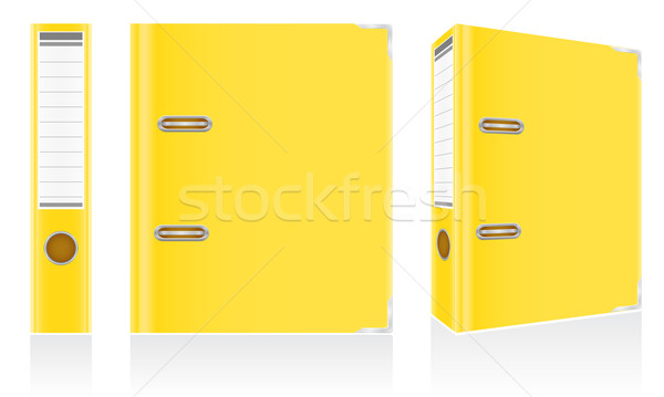 folder yellow binder metal rings for office vector illustration Stock photo © konturvid
