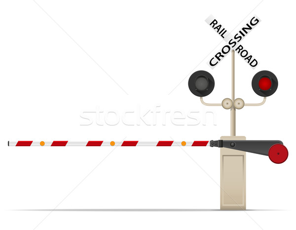 railroad crossing vector illustration Stock photo © konturvid