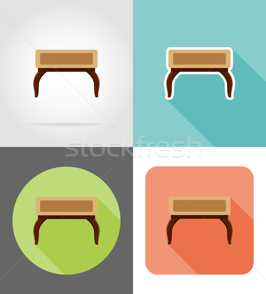 Stock photo: furniture set flat icons vector illustration