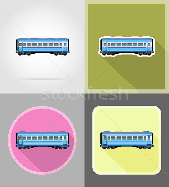 railway carriage train flat icons vector illustration Stock photo © konturvid