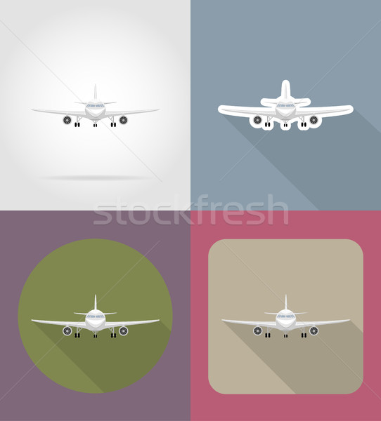 airplane flat icons vector illustration Stock photo © konturvid