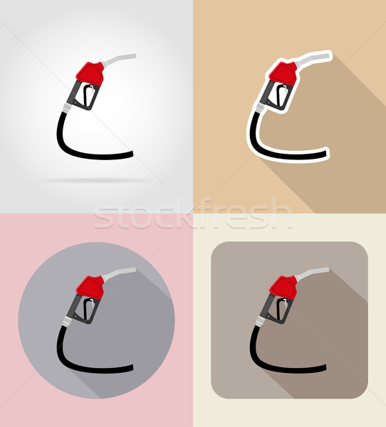 gasoline pump nozzle flat icons vector illustration Stock photo © konturvid