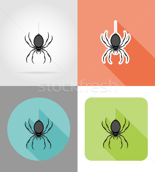 spider flat icons vector illustration Stock photo © konturvid