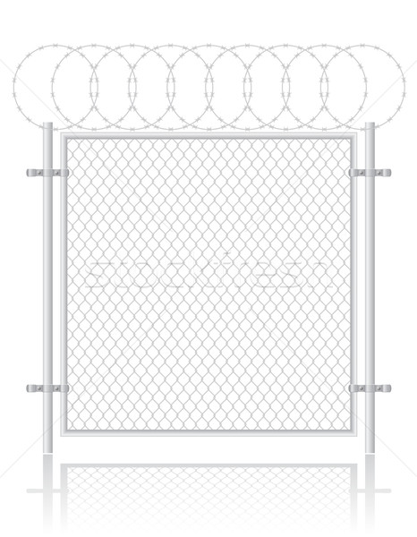 fence made ​​of wire mesh vector illustration Stock photo © konturvid