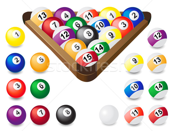 Kugeln Billard Illustration Sport Tabelle Pool Stock foto © konturvid