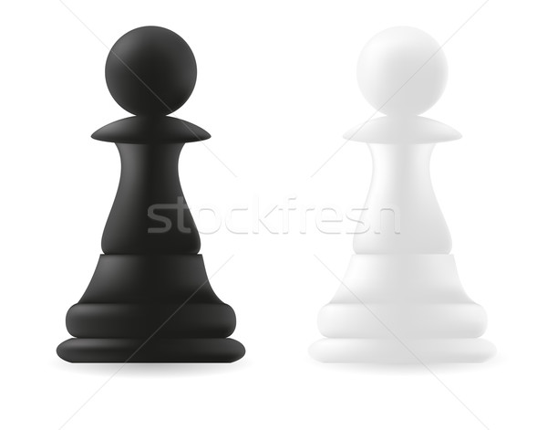 Pion schaakstuk zwart wit leuk succes games Stockfoto © konturvid