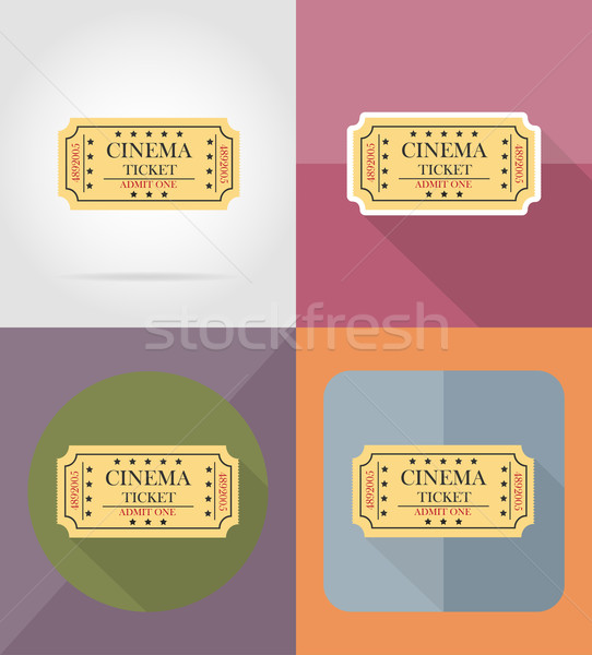 cinema ticket flat icons vector illustration Stock photo © konturvid