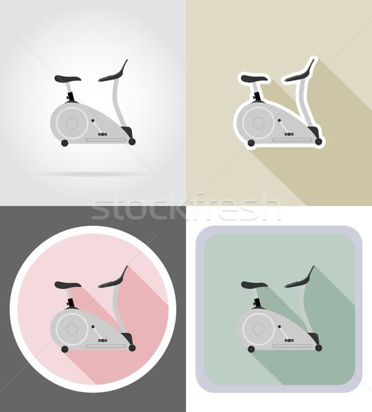 exercise bike flat icons vector illustration Stock photo © konturvid