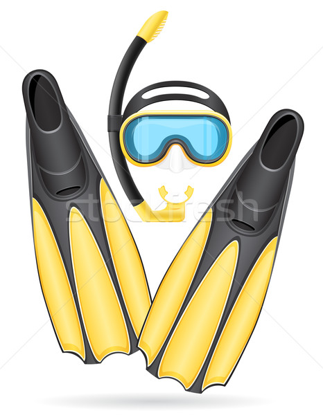 mask tube and flippers for diving vector illustration Stock photo © konturvid