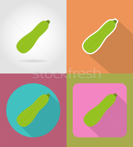 Zucchine vegetali icone ombra vettore isolato Foto d'archivio © konturvid