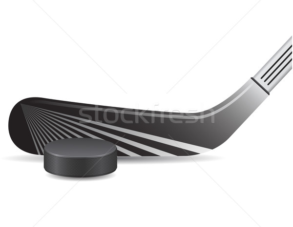 hockey stick and puck vector illustration Stock photo © konturvid