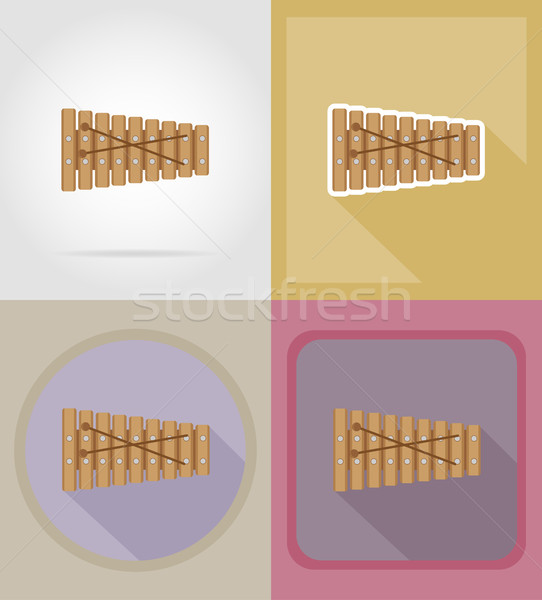 Stock photo: xylophone flat icons vector illustration
