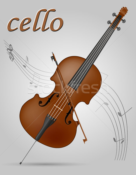 Cello instrumentos musicales stock aislado gris fondo Foto stock © konturvid