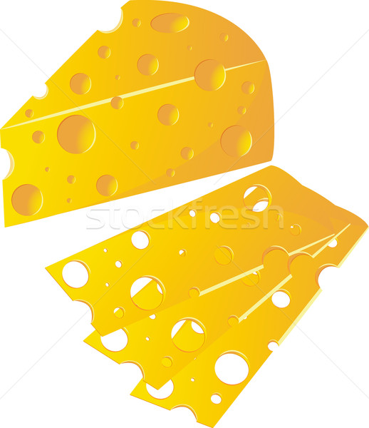 Käse isoliert weiß Essen Hintergrund Milch Stock foto © konturvid