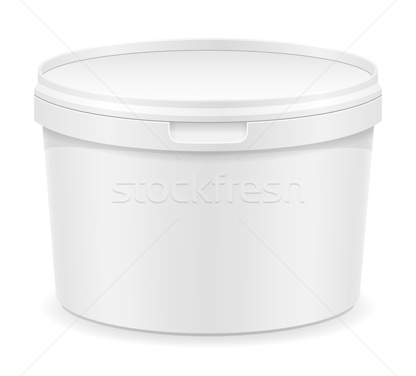 white plastic container for ice cream or dessert vector illustra Stock photo © konturvid