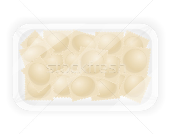 dumplings ravioli of dough with a filling in packaged vector ill Stock photo © konturvid