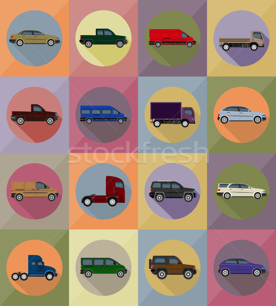 transport flat icons vector illustration Stock photo © konturvid